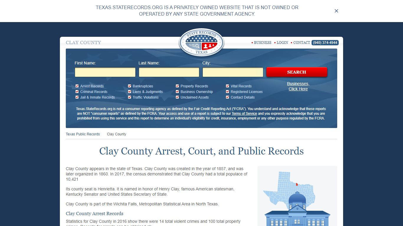 Clay County Arrest, Court, and Public Records