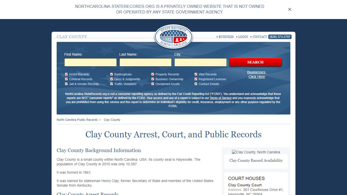 Clay County Arrest, Court, and Public Records